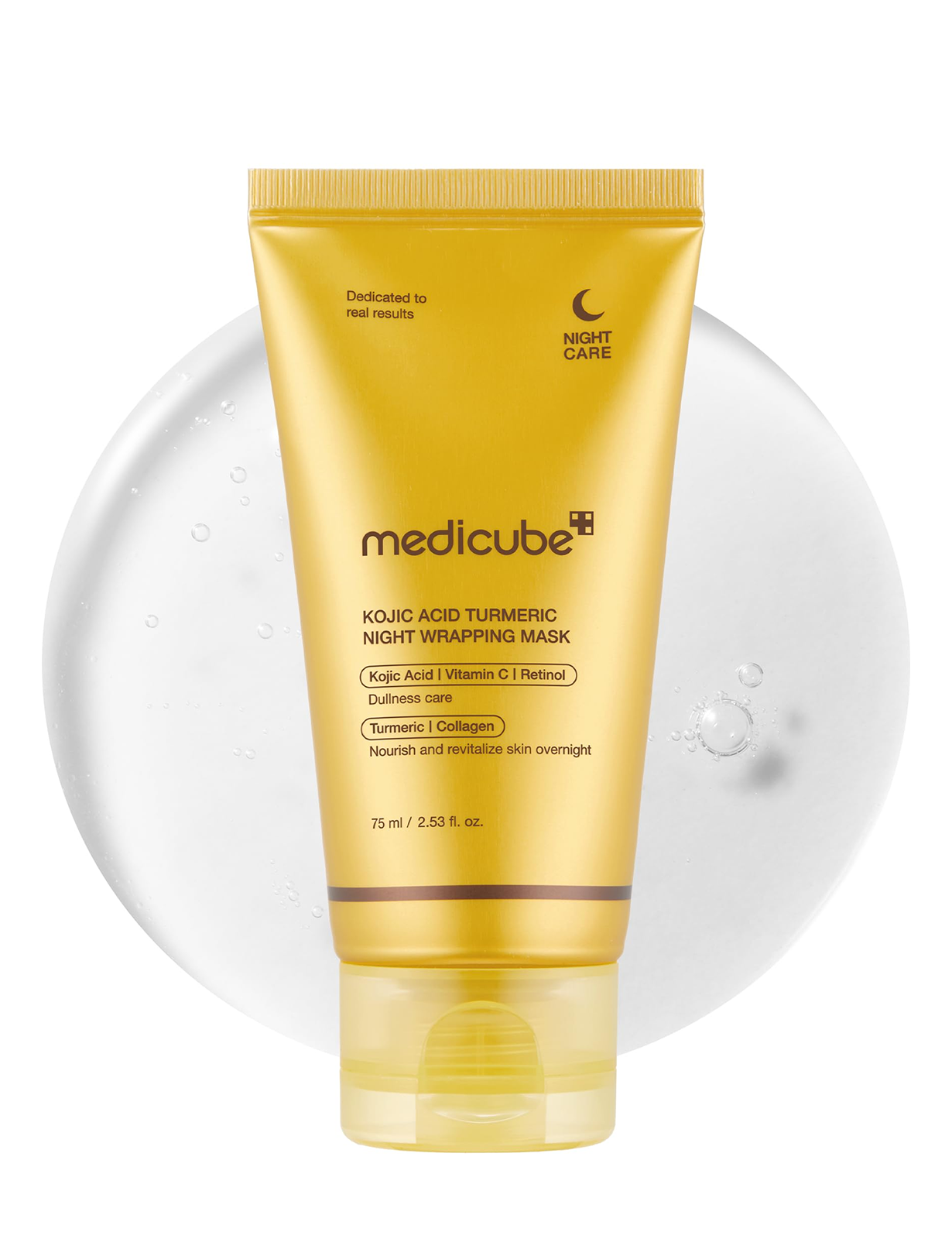 مدی کیوب ماسک شب روشن کننده کوجیک اسید Medicube Kojic Acid Turmeric Night Wrapping Mask (75ml)